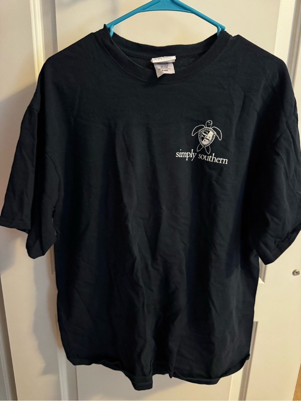 Simply Southern Navy Short Sleeve Tee with Turtle Emblem